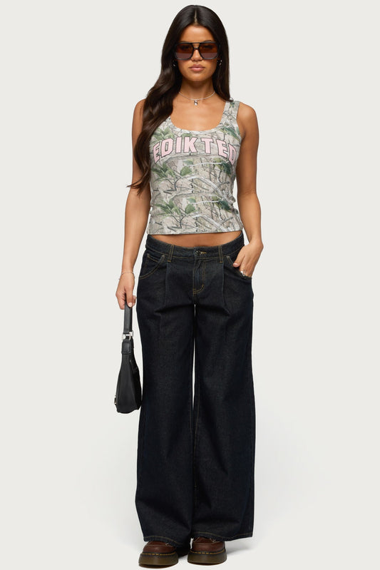 Edikted Girly Ribbed Tank Top